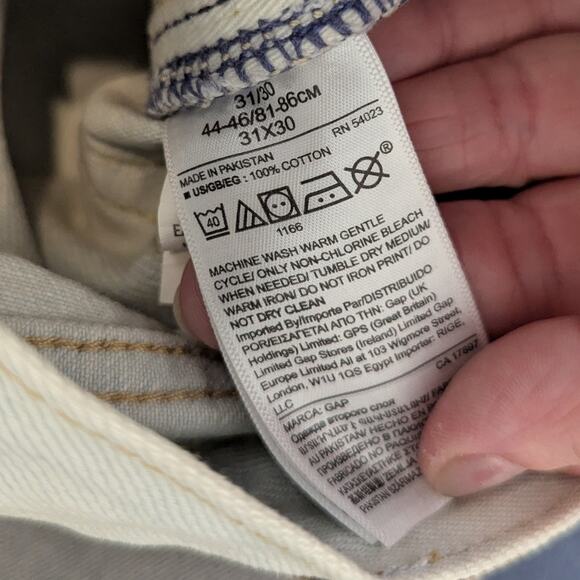 GAP Men's Jean Light Wash Blue Easy Fit Slim Straight Leg Jeans Size 31x30 - Picture 10 of 10